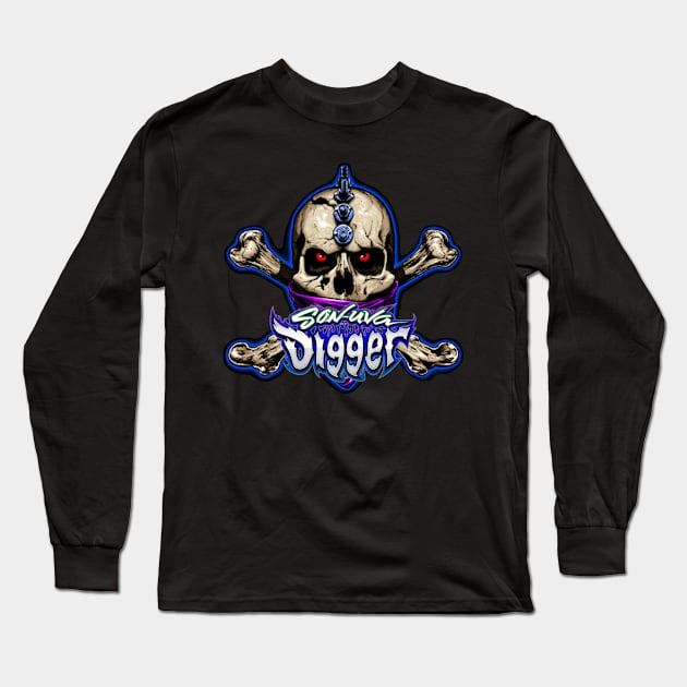 The Blue of Digg Long Sleeve T-Shirt by rickyrickbob